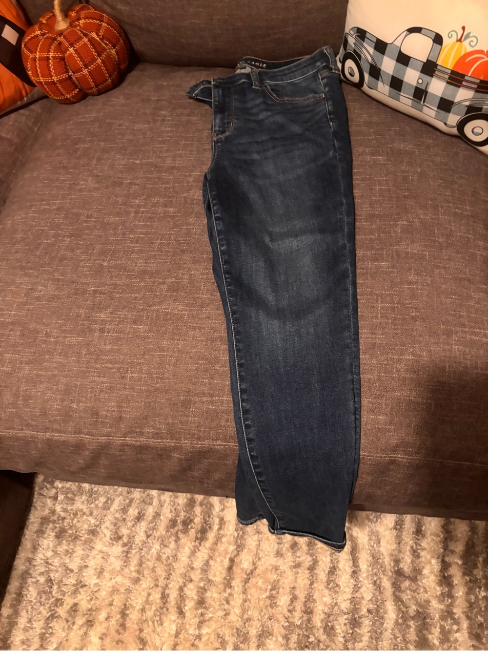 American Eagle Outfitters Dark Blue Straight Leg Jeans